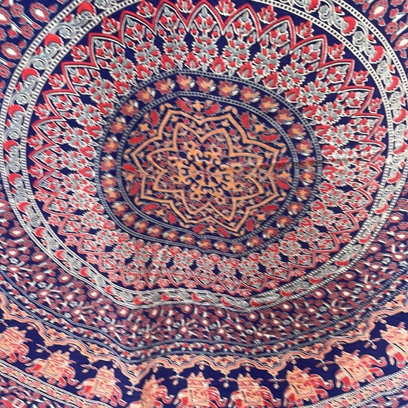 Elephant Meditation Medallion Mandala Tapestry, Bedspread, Throw Tie-dye - Picture 7 of 8